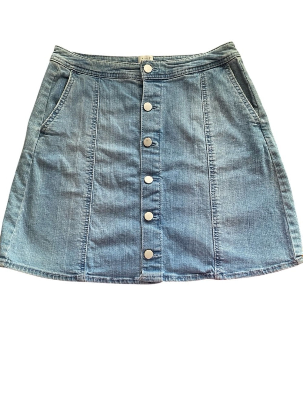 a new day Light Blue Button-Front Denim Mini Skirt